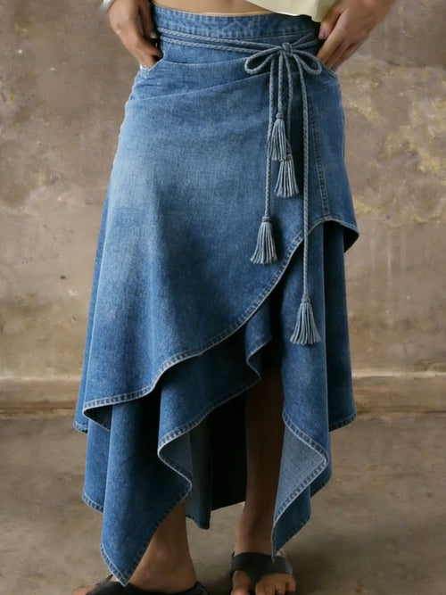 Chic Stylish Casual Denim Skirt