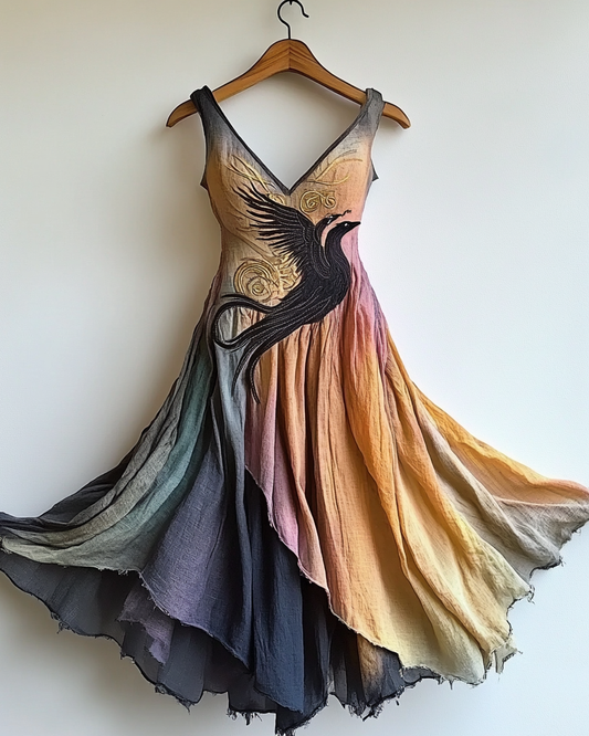 Summer Vacation Viking Theme Kettle Knot Irregular Handmade Dress 17da