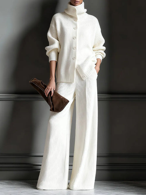Cozy Cardigan Sweater and Pants Two-Piece Set