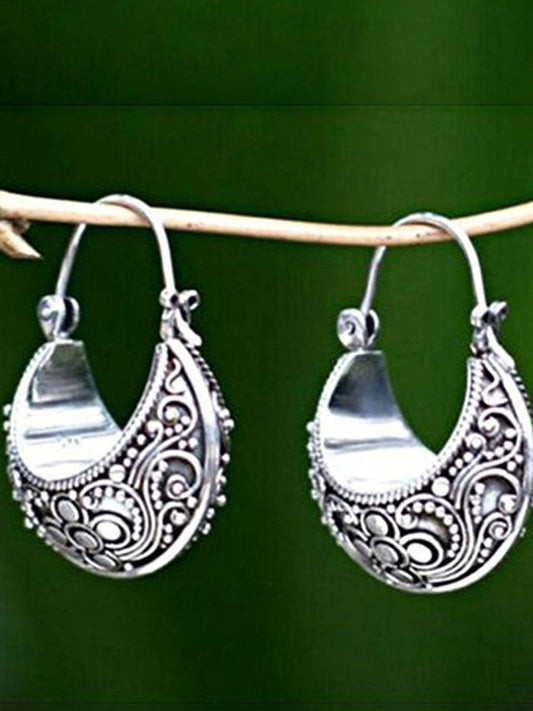 Vintage Silver Round Earrings
