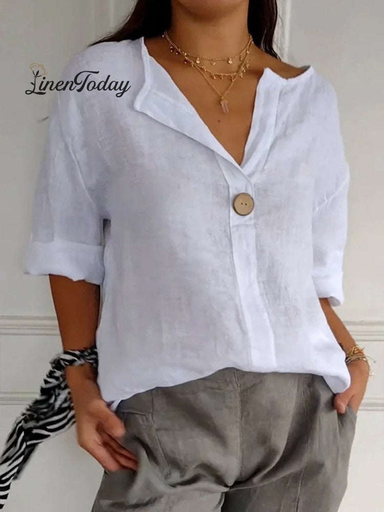 Casual Cotton Linen Shirt