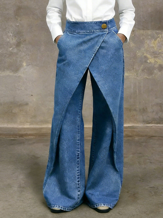 Stylish Solid Color Casual Denim Pants