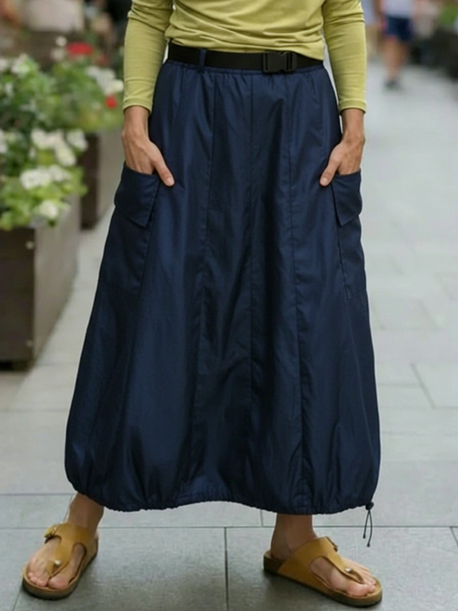 Casual Pocket Balloon Skirt