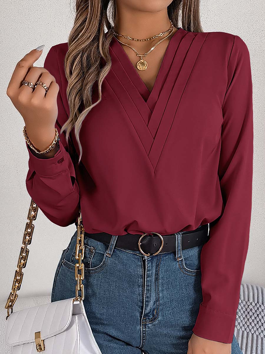 V-Neck Long-Sleeve Shirt
