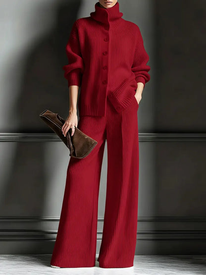 Cozy Cardigan Sweater and Pants Two-Piece Set