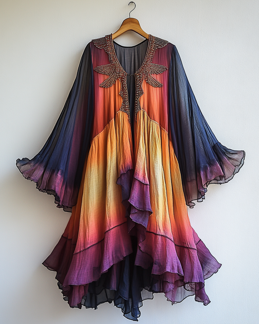 Rainbow Gradient Dragonfly Cardigan A4ea