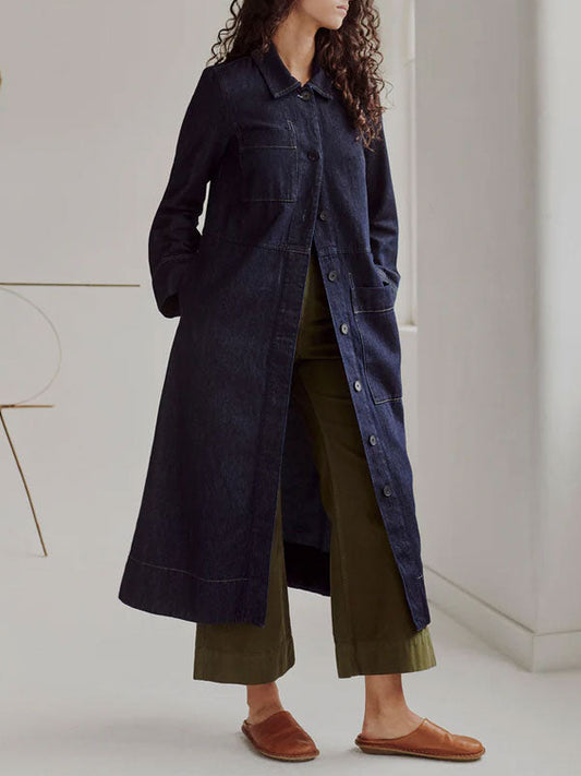 Vintage Casual Wearable Long Denim Jacket