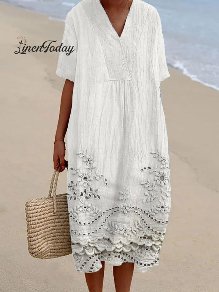 Vintage Floral Pattern Art Print Flowy Dress