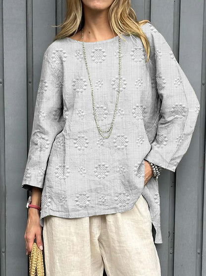Vintage Floral Pattern Art Print Casual Cotton Linen Shirt