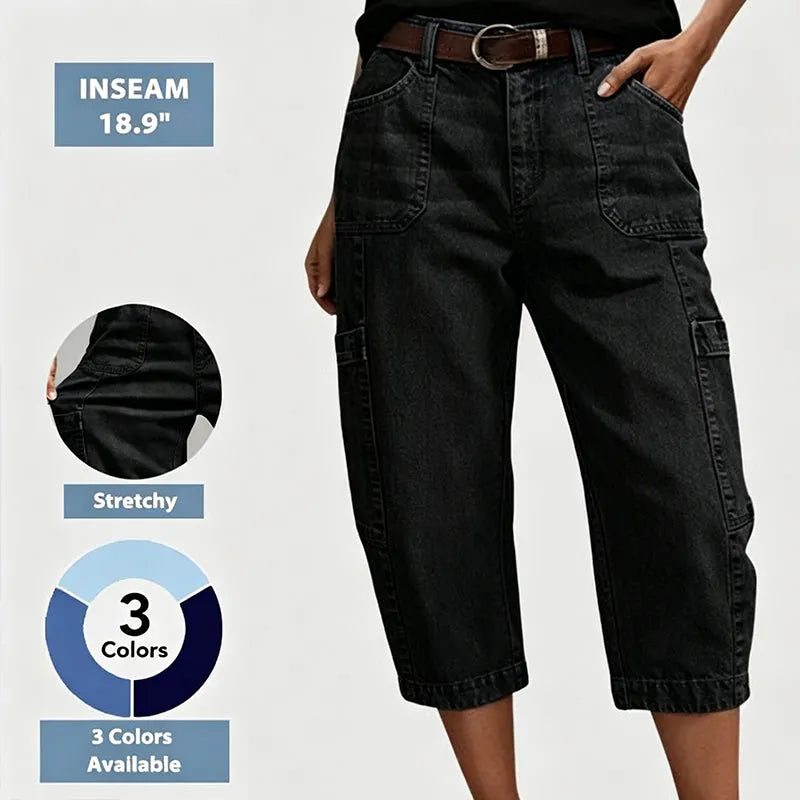 👡 Cropped Wide Leg Jeans with Stretch — Dress Up or Down for Any Occasion