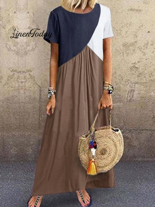 Casual Round Neck Short-Sleeve Dress