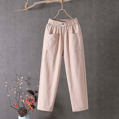 Vintage Stylish Casual Cotton and Linen Loose Pants