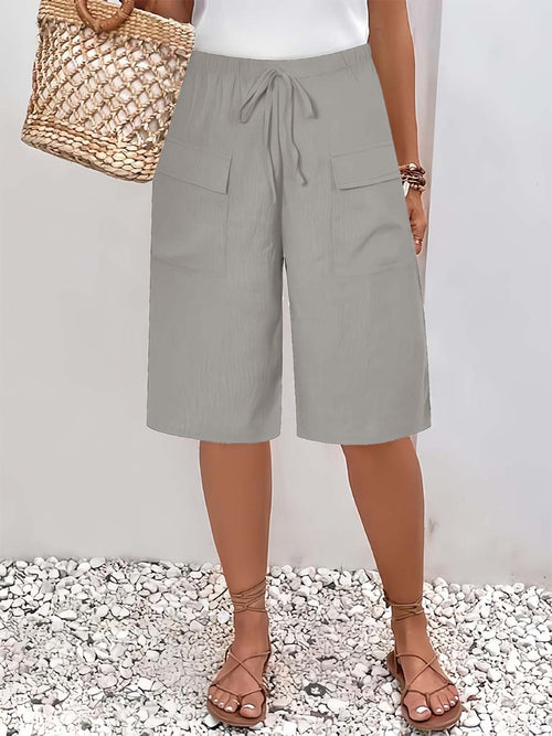 Solid Color Casual Loose Stylish Pockets Shorts