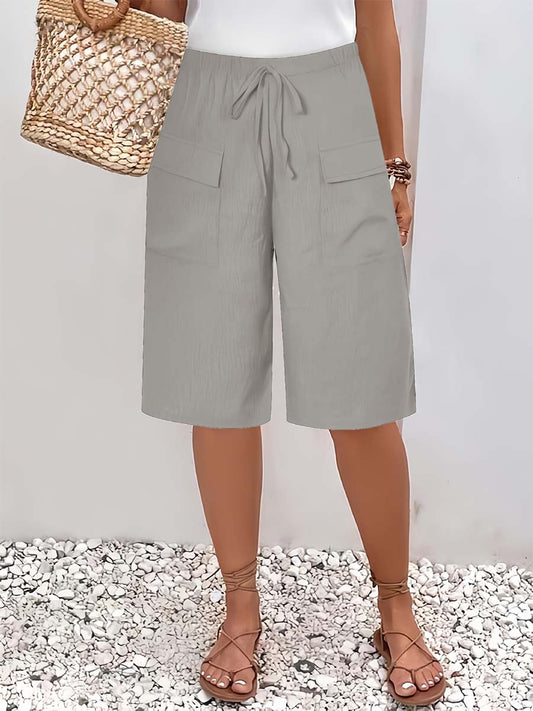 Solid Color Casual Loose Stylish Pockets Shorts