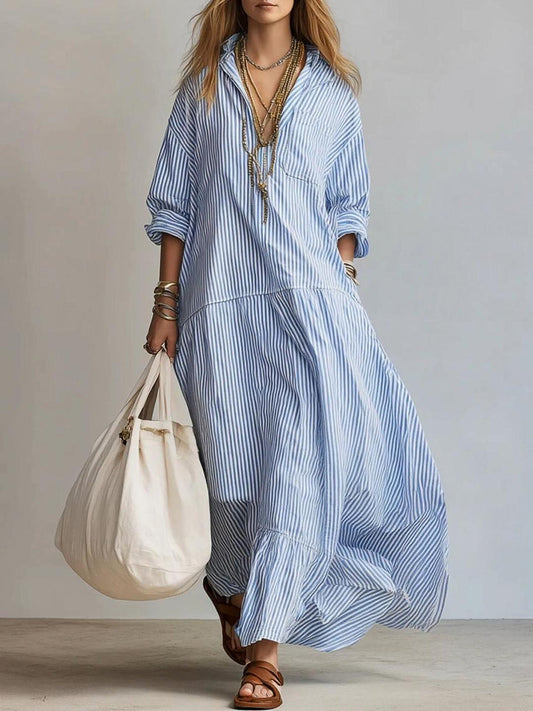 Casual Striped Loose-Fitting Dress