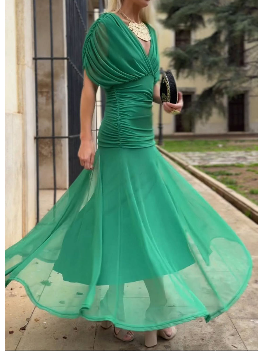 Elegant Mesh Boutonniere Dress