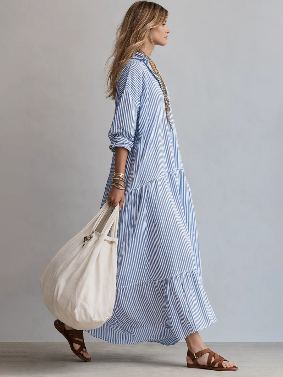 Casual Striped Loose-Fitting Dress
