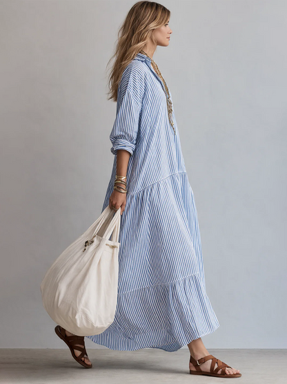 Casual Striped Loose-Fitting Dress