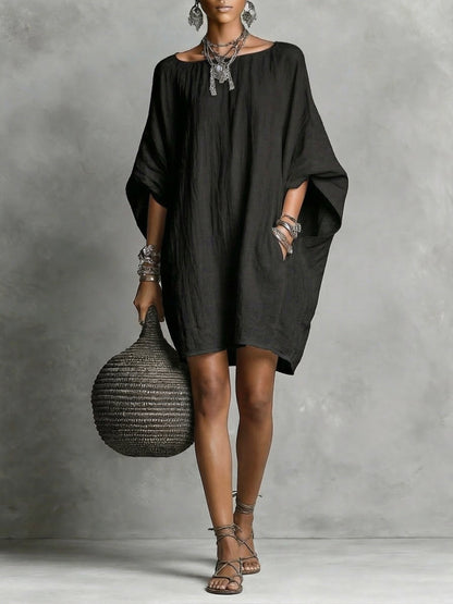 Casual Cotton and Linen Dress