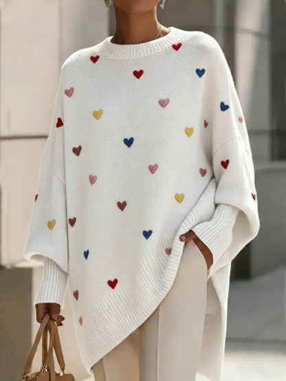 Sweater with a Heart Pattern