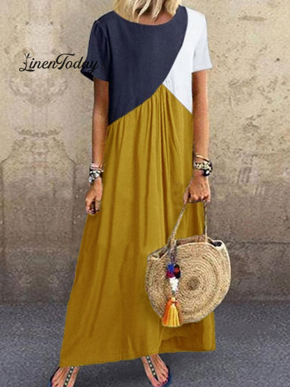 Casual Round Neck Short-Sleeve Dress