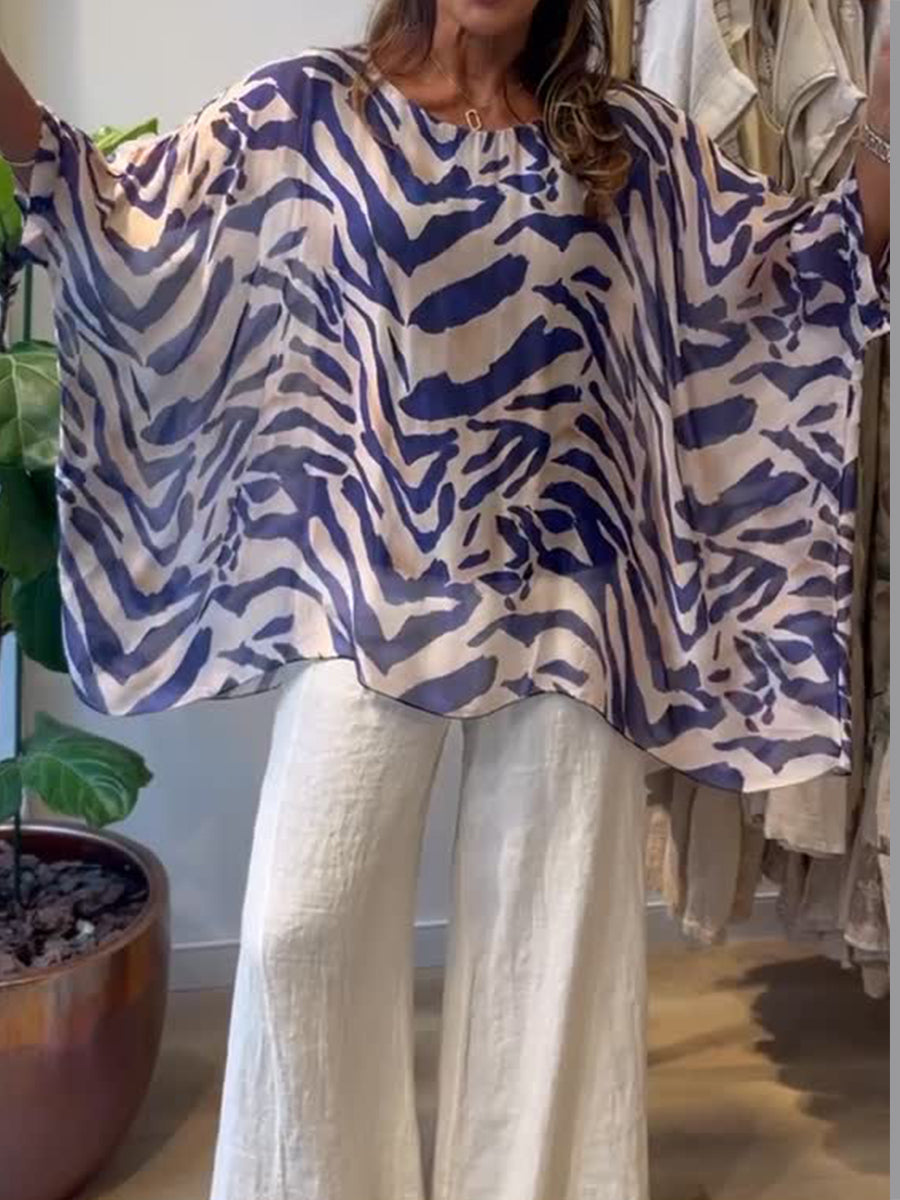 Loose-Fitting Casual Printed Top