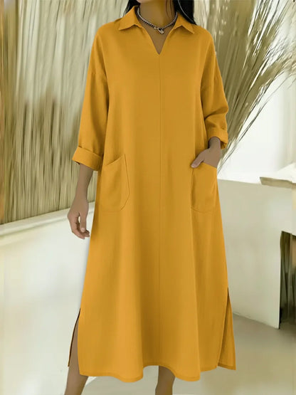 Loose-Fitting Denim Cotton Dress