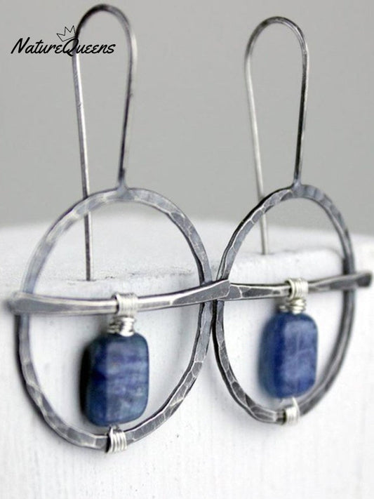 Vintage Hand Wrapped Natural Lapis Lazuli Earrings