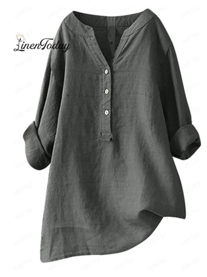 Retro Cotton and Linen Casual Shirt