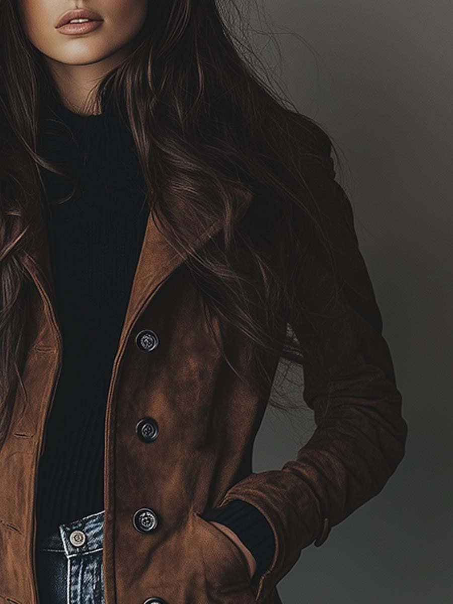 Vintage Suede Trench Coat