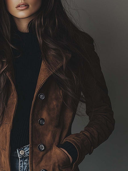 Vintage Suede Trench Coat