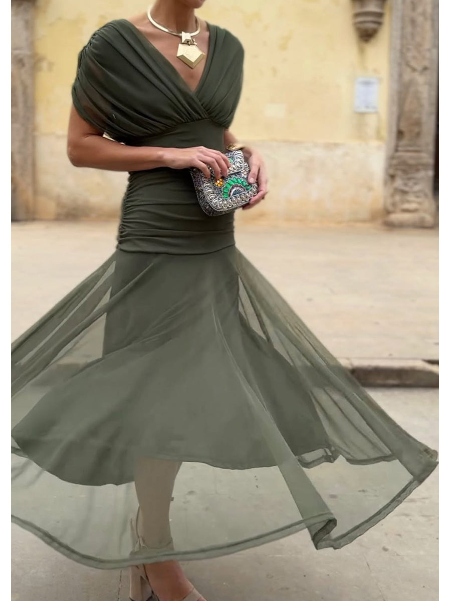 Elegant Mesh Boutonniere Dress