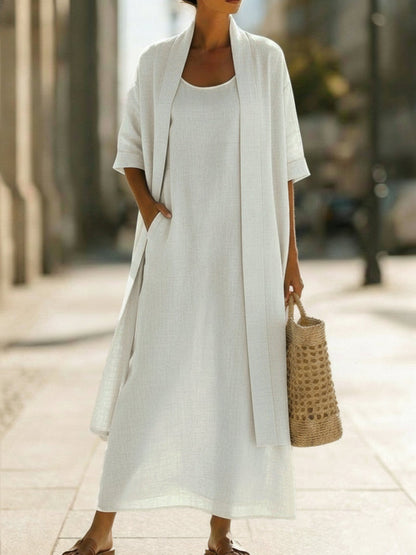 Minimalist Linen-Cotton Two-Piece Set with Comfortable for Everyday Wear