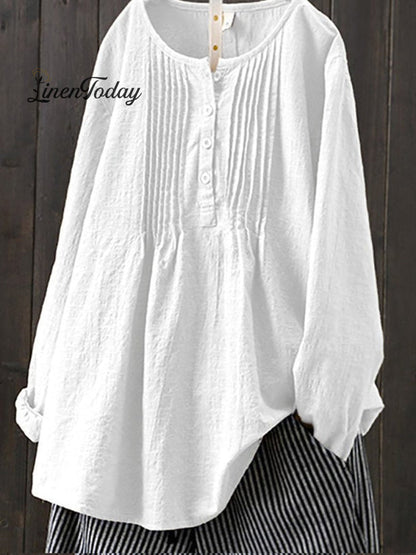 Retro Cotton and Linen Casual Shirt