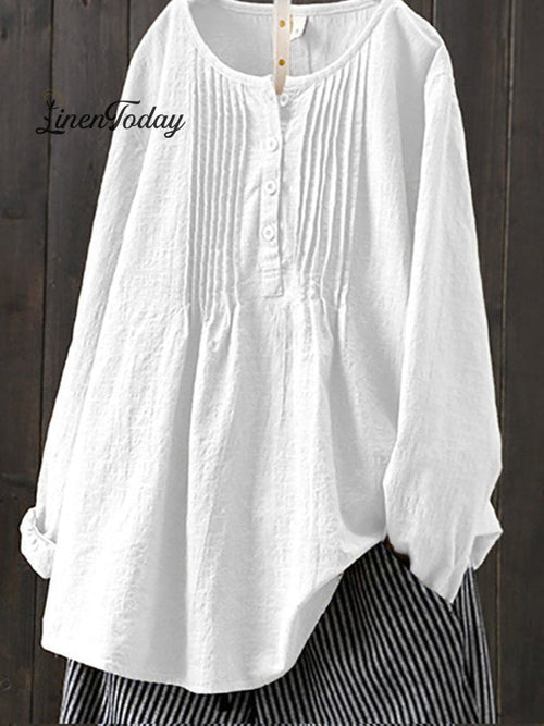 Retro Cotton and Linen Casual Shirt