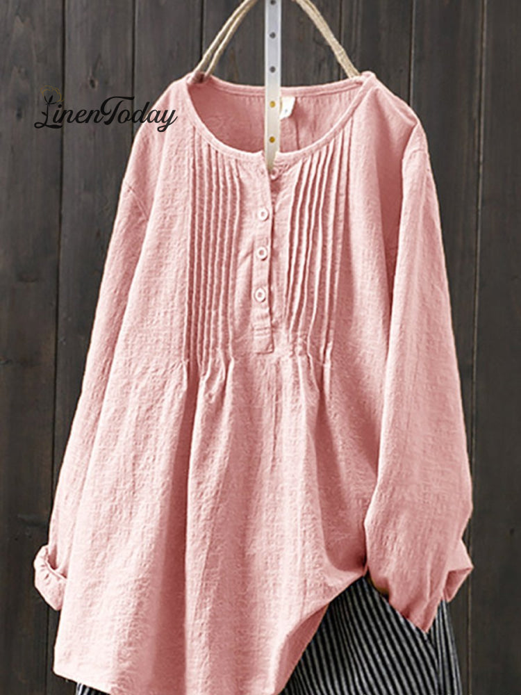 Retro Cotton and Linen Casual Shirt