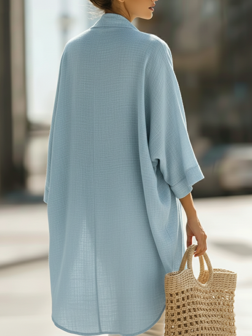 Cozy Minimalist Loose Cardigan and Vest Linen Set