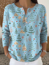 Blue Buttoned Sweater