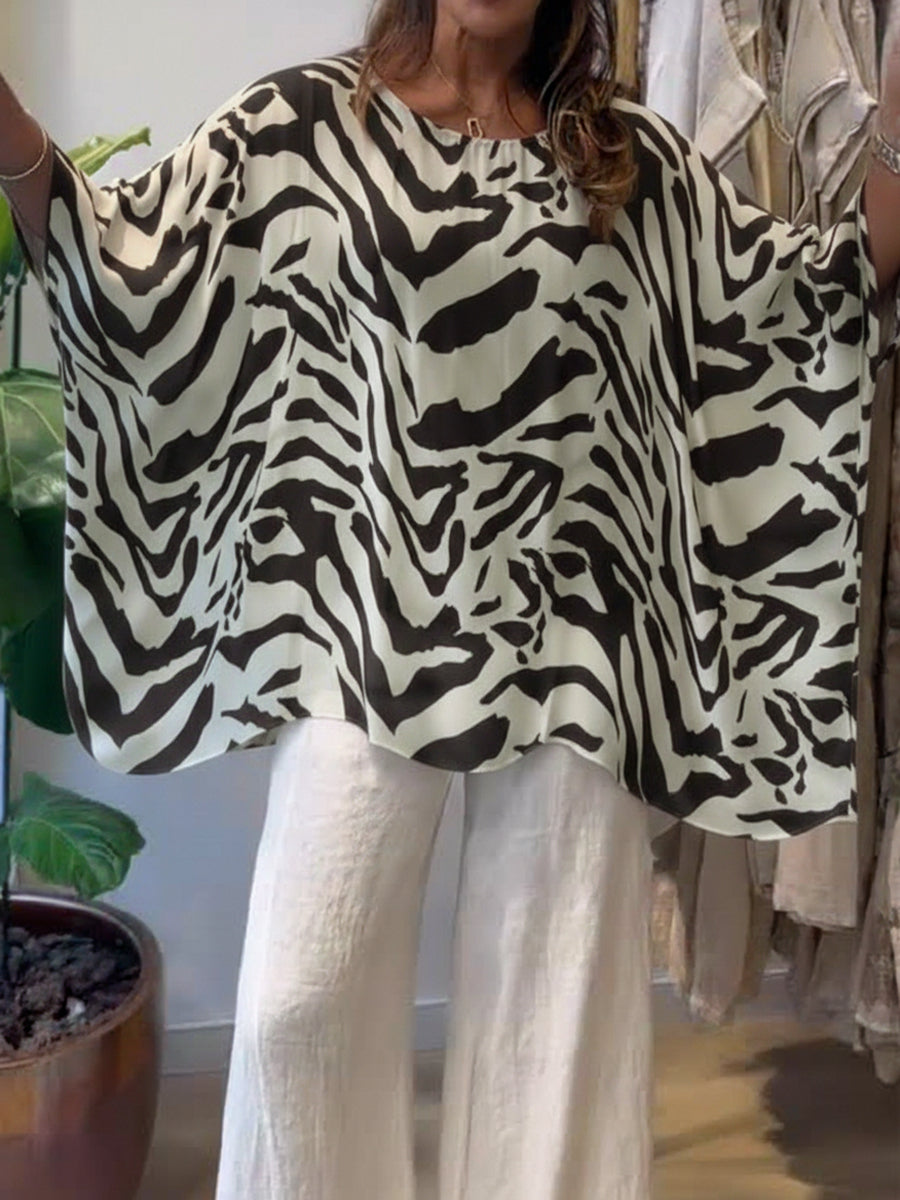 Loose-Fitting Casual Printed Top
