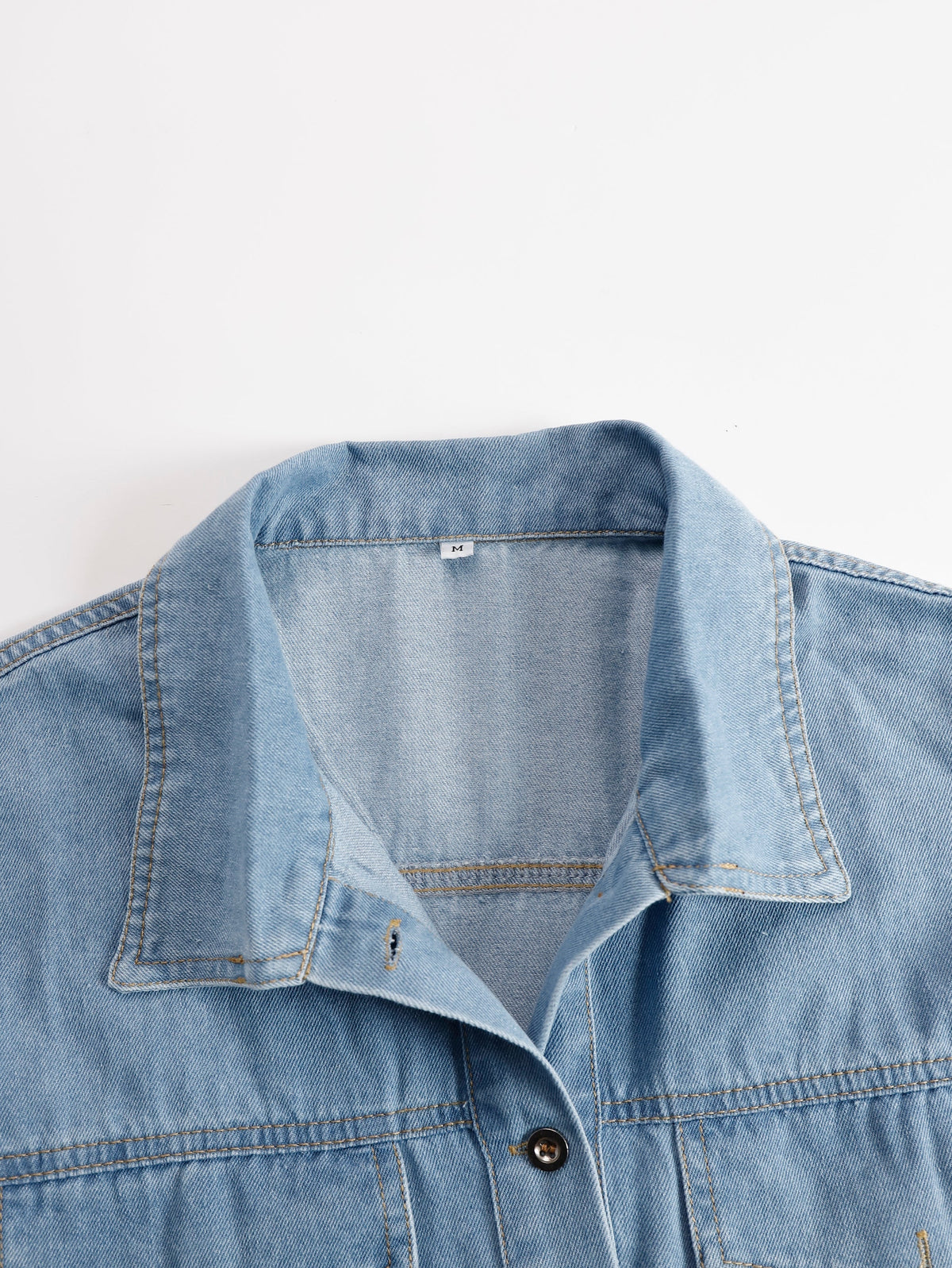 Casual Loose Vintage Denim Short-Sleeve Shirt Tassel Mini Dress