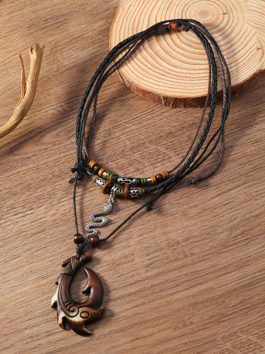 Japanese Ocean Fish Vintage Men's Necklace