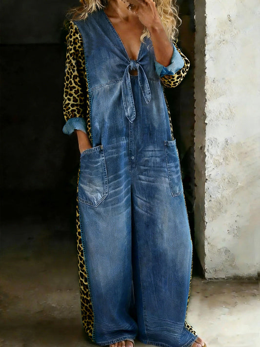 Cotton One Piece Denim Jumpsuit