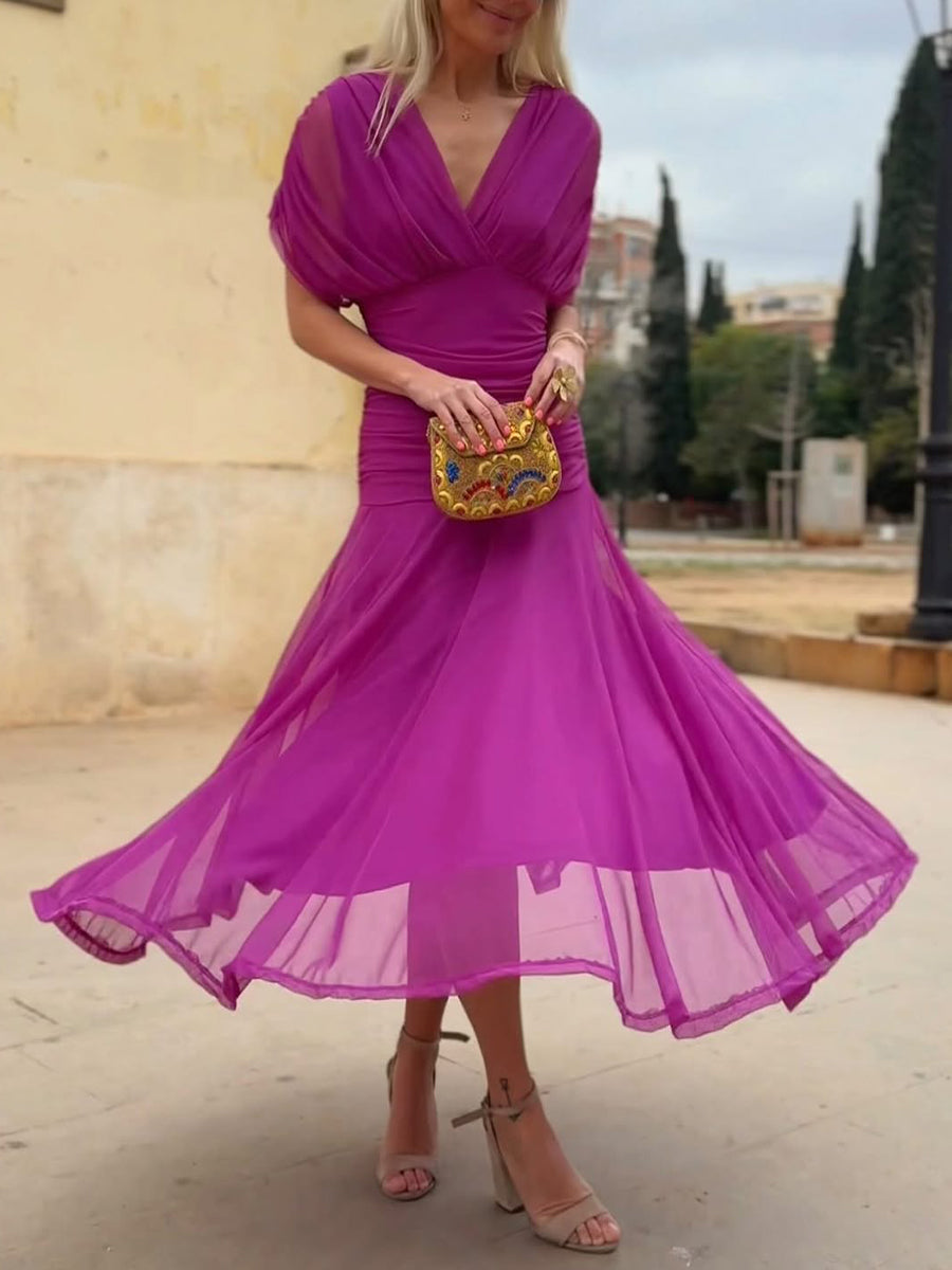 Elegant Mesh Boutonniere Dress