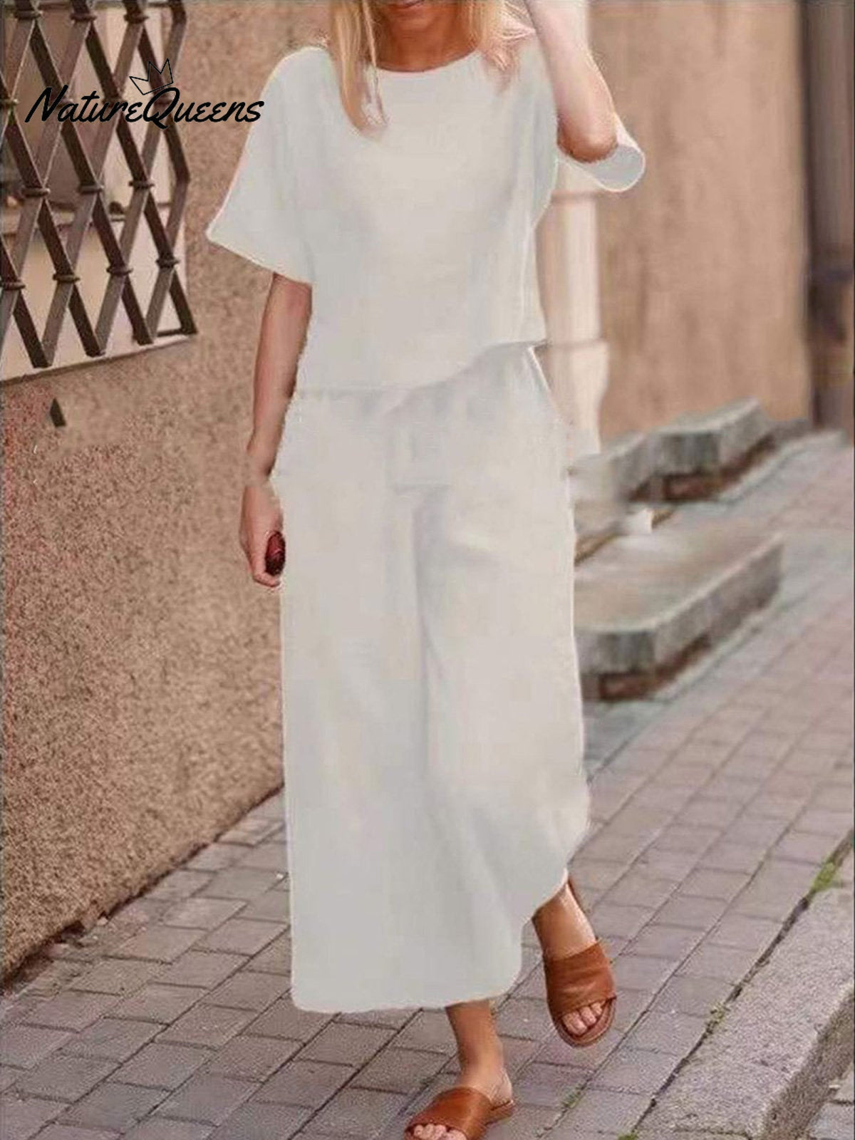 Solid Color Short-Sleeve Suit