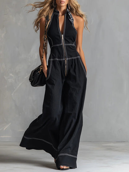 🔥 Casual Zippered Cotton Jumpsuit with the Ultimate Everyday Must-Have