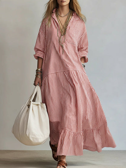 Casual Striped Loose-Fitting Dress