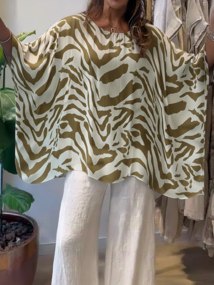 Loose-Fitting Casual Printed Top