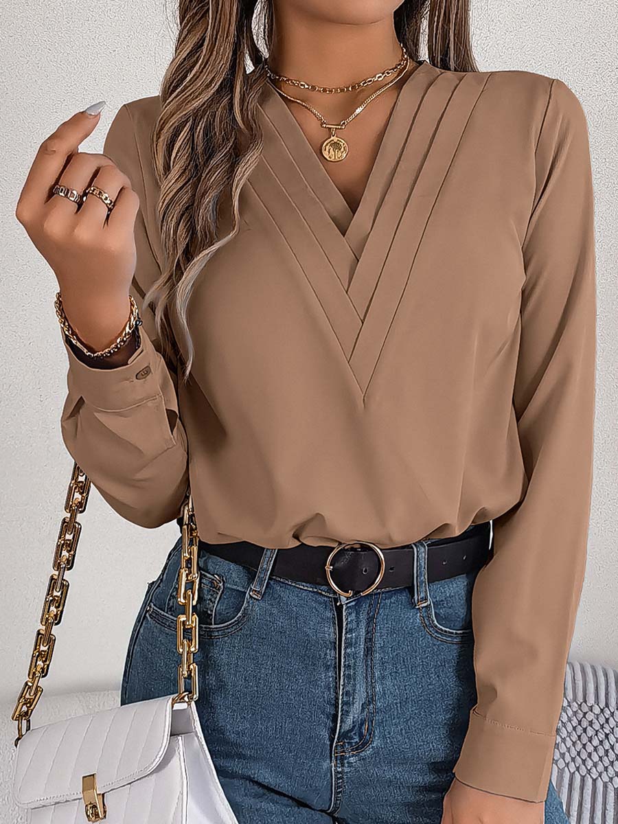 V-Neck Long-Sleeve Shirt