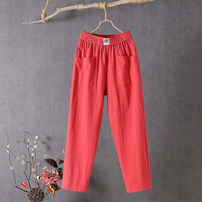Vintage Stylish Casual Cotton and Linen Loose Pants