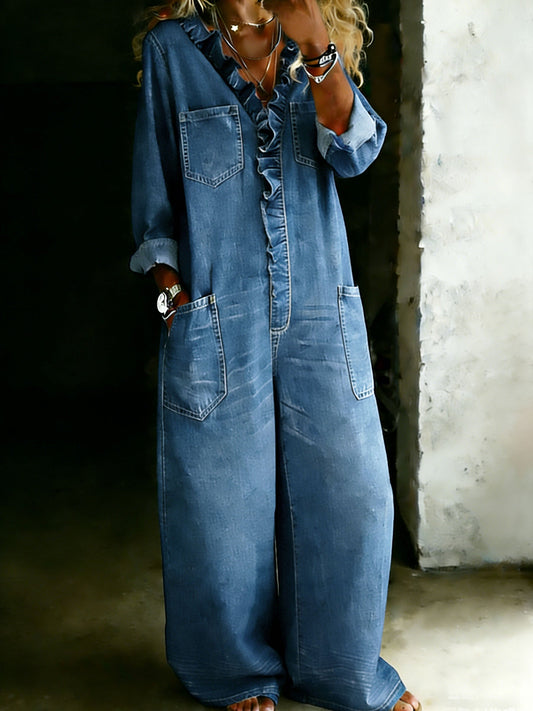 Stylish Denim One Piece Jumpsuit